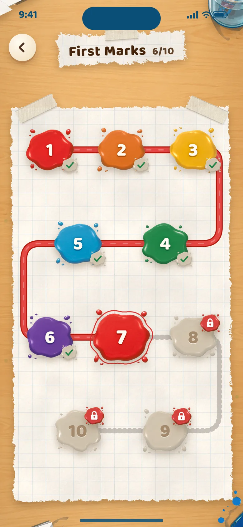 A page of levels